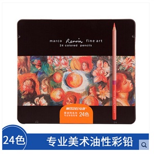 马可铅笔 雷诺阿系列 24色油性彩色铅笔 大师级 铁盒 3100-24TN