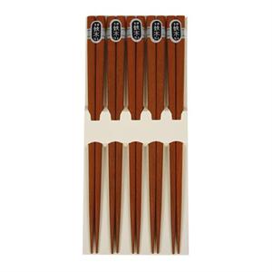 优雅100【日本进口家居用品】印度尼西亚原产天然铁木筷子 5双装