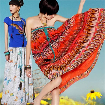 裂帛正品 新款<em>女装</em> <em>怒放</em>系雪纺半身裙长裙221