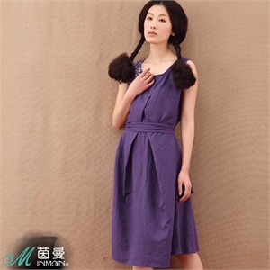 茵曼女装2012新款背心连衣裙OP50006