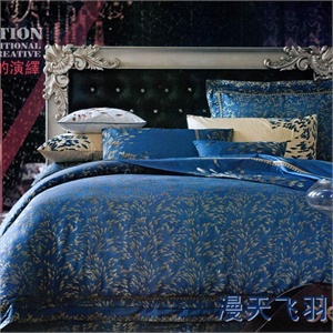 雪菲之花床上用品长绒棉60*60支高密全棉贡缎活性印花四件套ax80