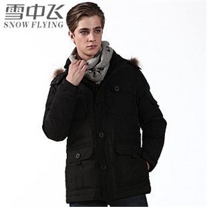 2011新款XR9055雪中飞羽绒服 男提花格子修身中长款