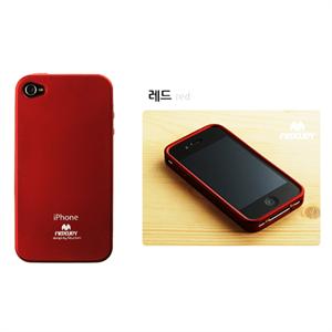 Mercury|苹果 iphone 4 硅胶套 保护套 手机套 手机外壳 红