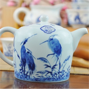 景德镇陶瓷茶具套装 高档青花 功夫茶具 礼品 鹭栖