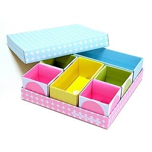 我顶 DIY 手工 自制 六格 桌面 收纳盒