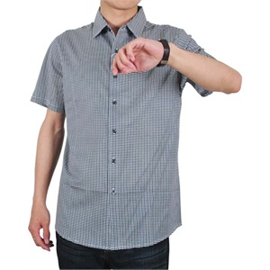 恒源祥男士短袖休闲衬衣H0813-2绿色