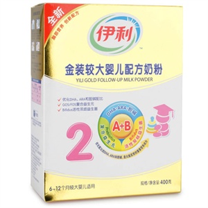 伊利 金装较大婴儿配方奶粉 400g/盒(6-12个月)