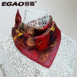 邑高EGAO正品 高档真丝桑蚕丝油画小方巾 21204