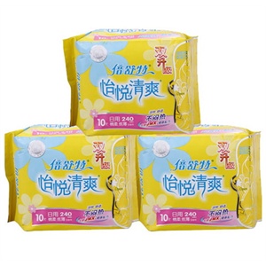 倍舒特 卫生巾怡悦清爽棉柔丝薄日用独立3包组合装240mm/共30片