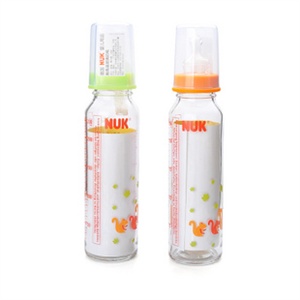 NUK标准口径玻璃奶瓶230ML 1号硅胶奶嘴745.008/745.703