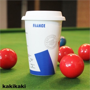KAKIKAKI双层陶瓷 隔热杯 随手杯 国旗杯 水杯 咖啡杯 法国