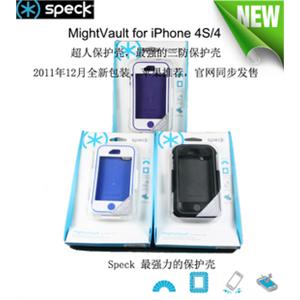 嗜血判官Speck MightyVault for iPhone 4S/4 超人保护壳 白镶紫