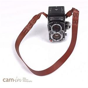 Cam-in Rolleiflex 相机牛皮背带 B款 平版纹 酒红色 CAM2304