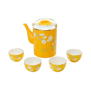 长物志【Season】手绘橙色梅开骨瓷茶具