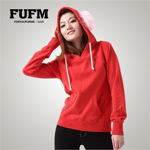 FUFM 2012春装新款 女 休闲时尚连帽薄款少女卫衣 外套W10WSW812