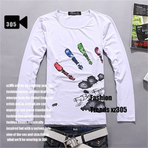 秋装新款精品 个性 时尚手指印花长袖305-T45