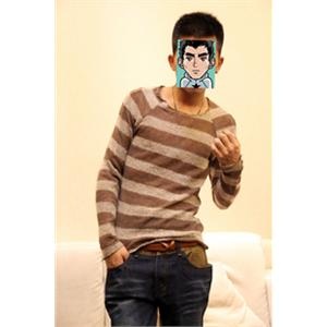2011新款 时尚 个性性格圆领条纹 欧范型男毛衣 287-PS031