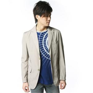 爱缪斯 雅特男士小西装 时尚英伦风 两粒单排扣 商务休闲 杏色