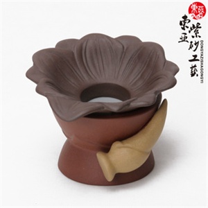 王道家居 宜兴茶具茶道 荷花莲藕茶漏/茶滤 田园风格 dy