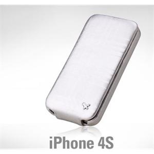 韩国Zenus 新款碳元素 iphone 4 4S 皮套 保护套 翻盖手机套 银色