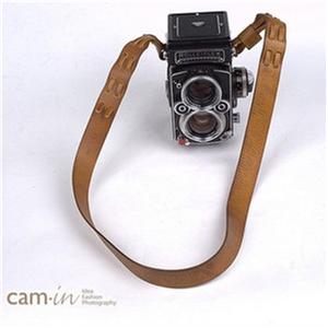 Cam-in Rolleiflex 相机牛皮背带 B款 平版纹 土黄色 CAM2306