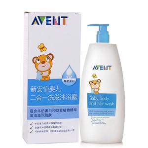 飞利浦新安怡婴儿宝宝洗发沐浴露400ml SCF51340