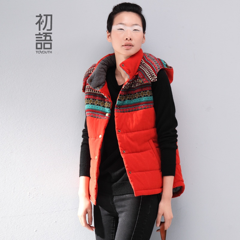 【<em>初语</em>2014<em>秋季新款</em> <em>外套</em>马甲连帽背心文艺范