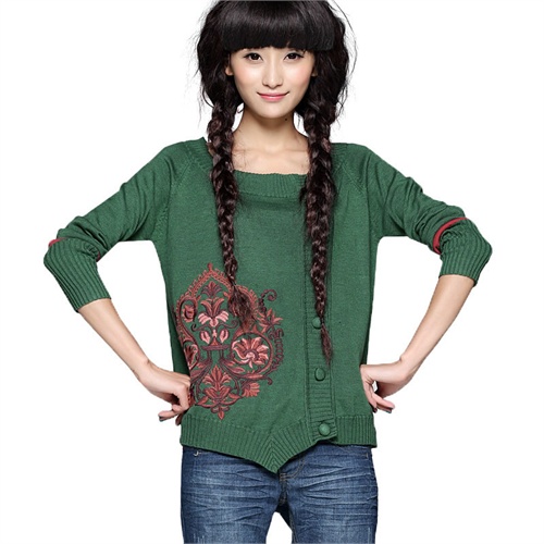 l女童真皮<em>绣花</em>凉鞋豆豆鞋休闲韩版新款春夏季