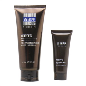 百雀羚 男士控油磨砂洁面膏140g 送控油水润保湿乳40g