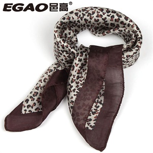 邑高EGAO正品 真丝小方巾 豹纹 21114