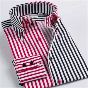 【2011秋季新品】深海正品 拼接男士时尚修身长袖衬衫DDX12502L
