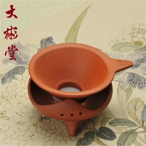 【大彬堂】茶具 清水泥三足茶漏两件套