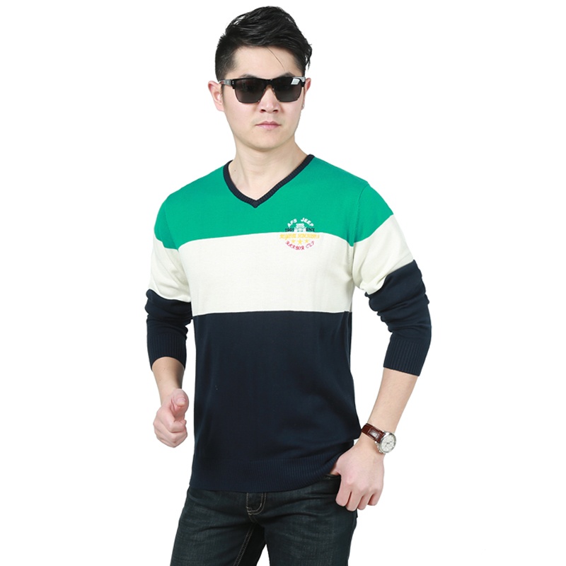 【男士V领<em>毛衣</em> <em>2015春季新款</em>男式套头针织衫
