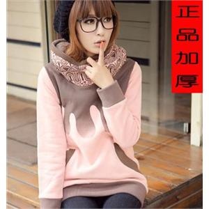星琦舞加厚抓绒长款秋冬女装套头卫衣加厚 XNR608