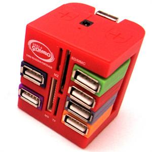 GEYES COMBO6口分线器 USB HUB 旋转多功能 读卡器 多合一Z
