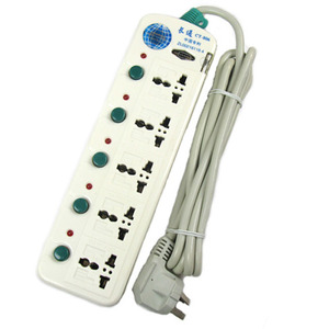 长通 电源插座 CT-806(5位/2.5米)五控五 带抽板式保险装置