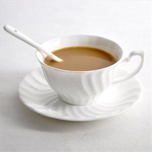 【高档骨瓷】正品骨质瓷杯碟 骨质瓷杯，大旋纹杯碟 含调羹