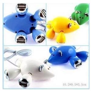 老鼠 HUB USB2.0一拖四USB HUB 集线器 USB一拖4