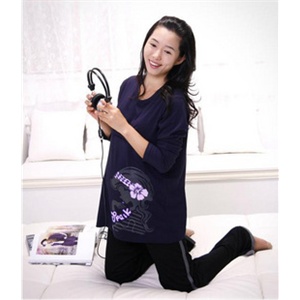 星琦舞 长袖长裤孕妇哺乳套装淑女休闲款月子服MD8616