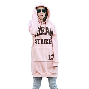 红苹果 [时尚新品] 韩版字母长款加厚加绒保暖卫衣 T516