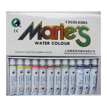 马利画材马利水彩画颜料12色盒装e1336 马利水彩颜料12ml