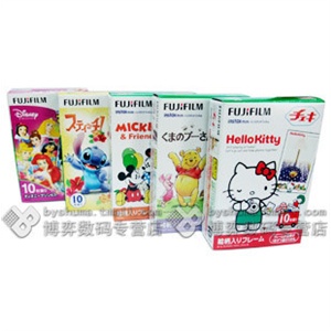 富士 拍立得一次成像mini7s/25/50s 卡通相纸 5盒套装