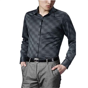 【nonbrand】三丝光棉绿紫菱格长T 限时折扣 男