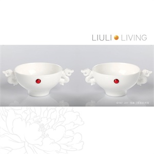 琉璃工房 LIULI LIVING作品 骨瓷逸趣 对 餐具 骨瓷 碗