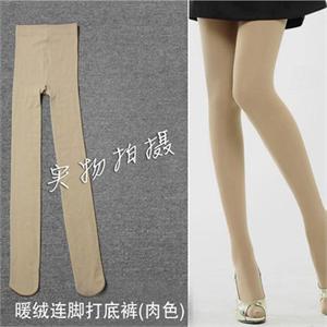 想飘内衣 秋冬新款修身美体暖绒连脚打底裤/保暖裤-肉色
