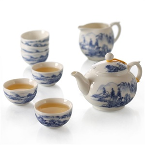 【思喜】景德镇陶瓷 功夫茶具礼品套装 青花 大好河山 CJ-D075