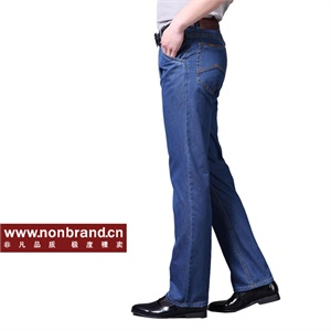 【nonbrand】经典贵族兰色丝光棉舒滑牛仔裤