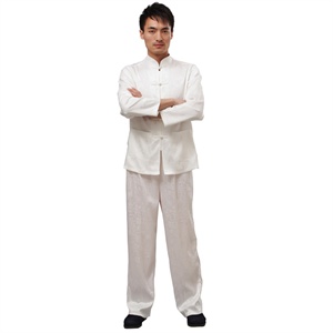 2012新品中老年男装 桑蚕丝休闲唐装长裤 民族服饰中老年练功裤