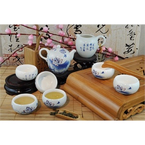 青花釉里红 整套陶瓷功夫茶具套装