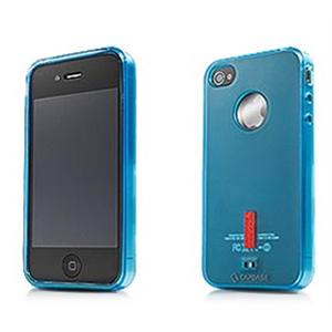 卡登仕 iPhone4代手机玲珑硅胶套（内附屏幕膜）-透蓝